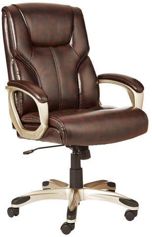 Executive Desk Chair - Brown/Gold