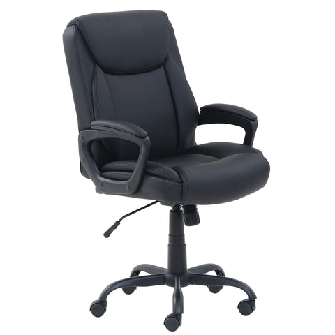 Padded Desk Chair with Armrest - Black